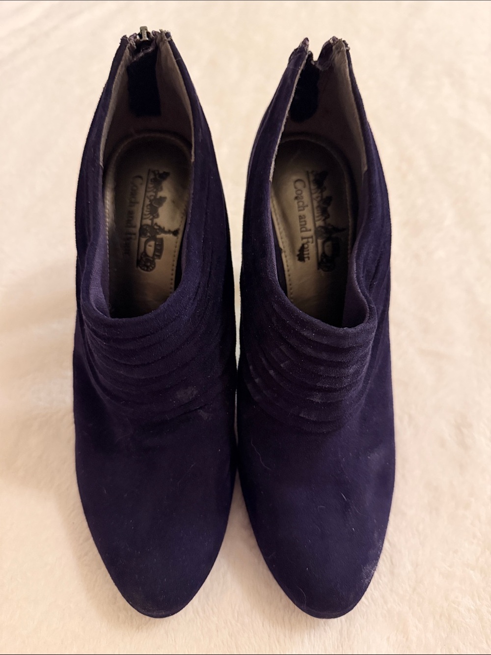 Coach Dark Navy Suede Ankle Booties